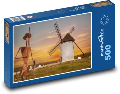 Młyn - zmierzch, zachód słońca - Puzzle 500 elementów, rozmiar 46x30 cm