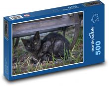 Mačiatko - čierna mačka, mláďa Puzzle 500 dielikov - 46 x 30 cm 