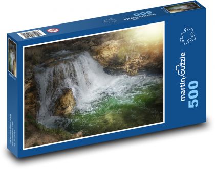 Vodopád - řeka, krajina - Puzzle 500 dílků, rozměr 46x30 cm