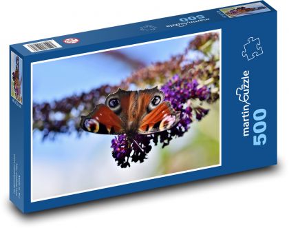 Butterfly - peacock eye, insect - Puzzle of 500 pieces, size 46x30 cm 