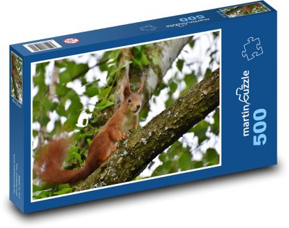 Wiewiórka - drzewo, zwierzę - Puzzle 500 elementów, rozmiar 46x30 cm