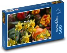 Narzissen - gelbe Blumen, Frühlingspflanzen Puzzle 500 Teile - 46 x 30 cm