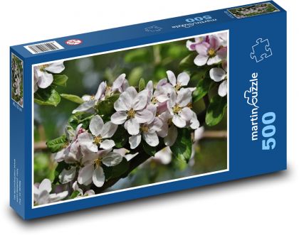 Jabloňové květy - okvětní lístky, strom  - Puzzle 500 dílků, rozměr 46x30 cm