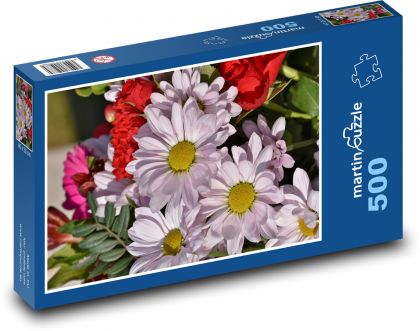 Kopretiny - kytice, květiny - Puzzle 500 dílků, rozměr 46x30 cm