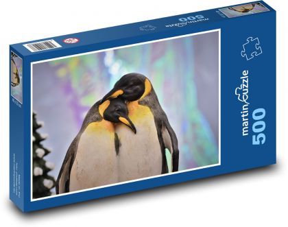 Zamilovaní tučňáci - pár, láska - puzzle 500 dílků
