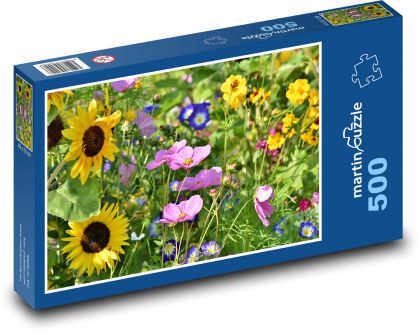 Wild flowers - meadow, garden - Puzzle of 500 pieces, size 46x30 cm 