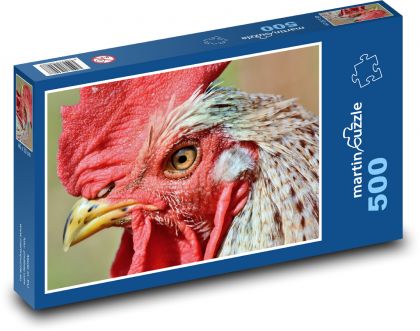 Rooster - poultry, farm animal - Puzzle of 500 pieces, size 46x30 cm 