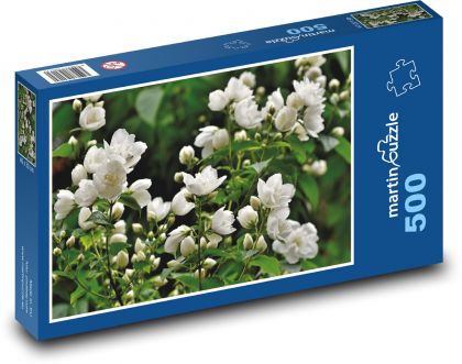 Jaśmin biały - krzew ozdobny, roślina - Puzzle 500 elementów, rozmiar 46x30 cm