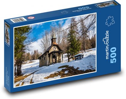 Kaple - hory, sníh - puzzle 500 dílků