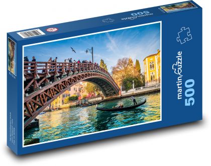 Benátky - dřevěný most - puzzle 500 dílků