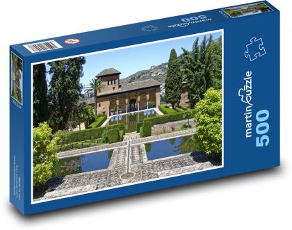 Hiszpania - park, twierdza - Puzzle 500 elementów, rozmiar 46x30 cm