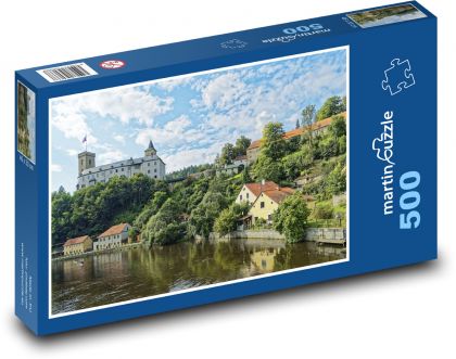 Rožmberk nad Vltavou - řeka - Puzzle 500 dílků, rozměr 46x30 cm