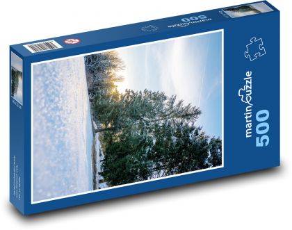Zimní les - sníh, zima - Puzzle 500 dílků, rozměr 46x30 cm