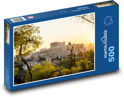 Atény - západ slunce, Řecko - Puzzle 500 dílků, rozměr 46x30 cm