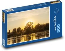 Západ slunce - soumrak, řeka Puzzle 500 - 46x30 cm