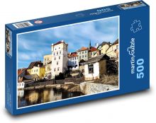 Jindřichův Hradec - Jižní Čechy, domy Puzzle 500 dílků - 46 x 30 cm