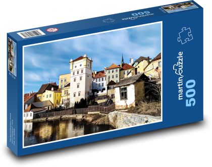 Jindřichův Hradec - Jižní Čechy, domy - Puzzle 500 dílků, rozměr 46x30 cm