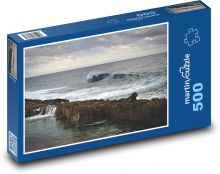 Skalnaté pobřeží - oceán, vlny Puzzle 500 - 46x30 cm