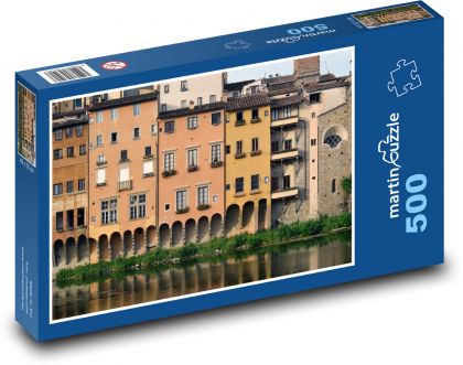 Florencie - Itálie, budovy u řeky - puzzle 500 dílků