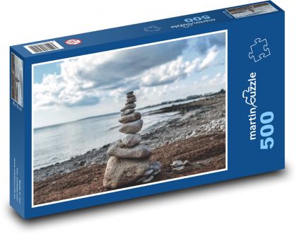 Moře - kameny, pláž - puzzle 500 dílků