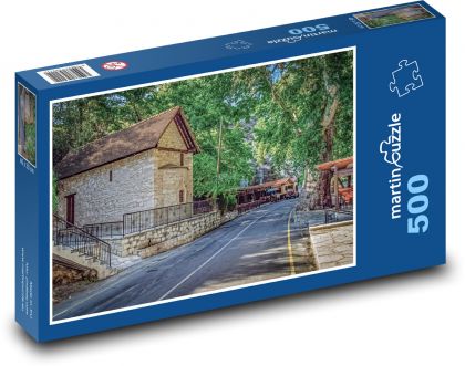 Kostol - cesty, Cyprus - Puzzle 500 dielikov, rozmer 46x30 cm 