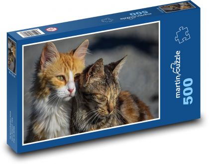 Smutné mačky - domáci miláčikovia, zvieratá - Puzzle 500 dielikov, rozmer 46x30 cm 