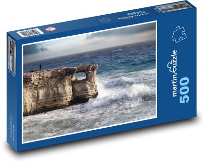 Klippe - Wellen an der Küste, Meer - Puzzle - 500 Teile