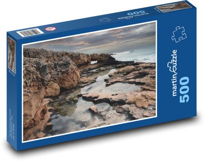 Skalnaté pobřeží - moře, vlny - Puzzle 500 dílků, rozměr 46x30 cm
