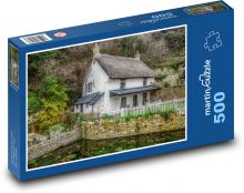 Venkovský dům - chalupa, rybník Puzzle 500 dílků - 46 x 30 cm