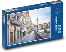 Promenáda u řeky - Florencie, Itálie Puzzle 500 dílků - 46 x 30 cm