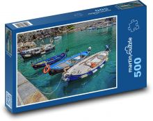 Schiffe im Hafen - Meer, Italien Puzzle 500 Teile - 46 x 30 cm