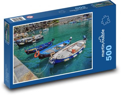 Lode v prístave - more, Taliansko - Puzzle 500 dielikov, rozmer 46x30 cm 