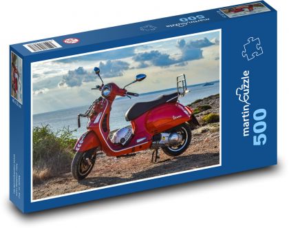 Vespa - motocykl, vozidlo - Puzzle 500 dílků, rozměr 46x30 cm