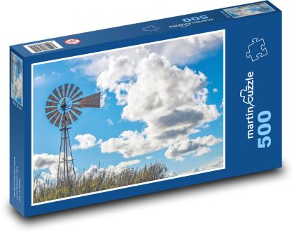 Veterný mlyn - nebo, mraky - Puzzle 500 dielikov, rozmer 46x30 cm 
