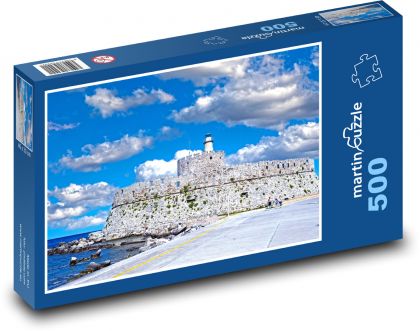 Veža - maják, opevnenie - Puzzle 500 dielikov, rozmer 46x30 cm 