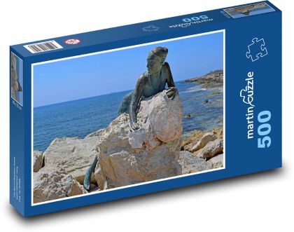 Socha žena - umelecké diela, more - Puzzle 500 dielikov, rozmer 46x30 cm 