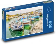 Rybářský přístav - dok, lodě Puzzle 500 dílků - 46 x 30 cm