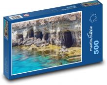 Morské jaskyne - skalnaté pobrežie, erózie Puzzle 500 dielikov - 46 x 30 cm 