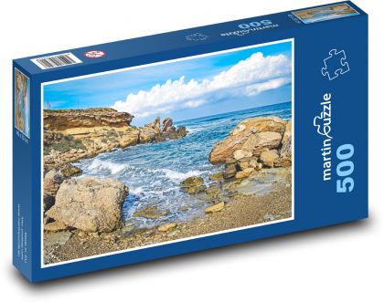 Pláž - moře, zátoka - Puzzle 500 dílků, rozměr 46x30 cm