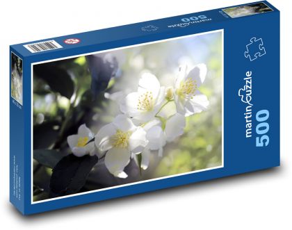 Bílý květ - strom, jaro - Puzzle 500 dílků, rozměr 46x30 cm