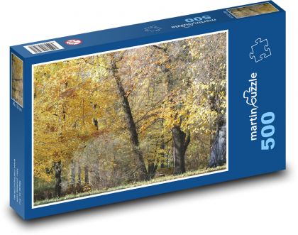 Podzimní les - stromy, park - Puzzle 500 dílků, rozměr 46x30 cm