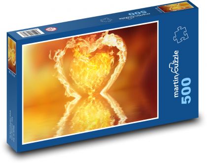 Srdce - oheň, láska - Puzzle 500 dílků, rozměr 46x30 cm