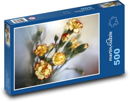Karafiát - žluté květy, rostlina - Puzzle 500 dílků, rozměr 46x30 cm