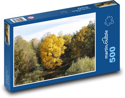 Kolorowa jesień - liście, drzewa - Puzzle 500 elementów, rozmiar 46x30 cm