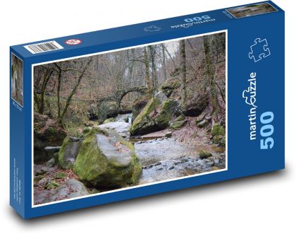 Les - řeka, most - Puzzle 500 dílků, rozměr 46x30 cm