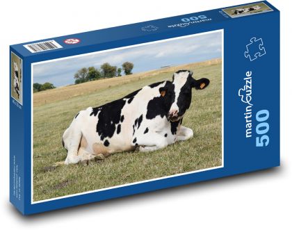 Krava - farma, lúka - Puzzle 500 dielikov, rozmer 46x30 cm 