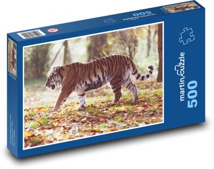 Tygr amurský - zvíře, lovec - Puzzle 500 dílků, rozměr 46x30 cm