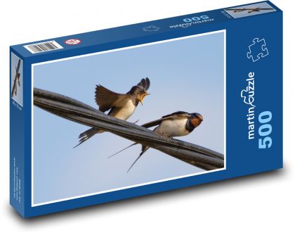 Lastovička na drôte - vták, zviera - Puzzle 500 dielikov, rozmer 46x30 cm 
