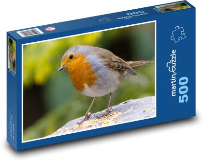 Robin - Vogel, Felsen - Puzzle - 500 Teile