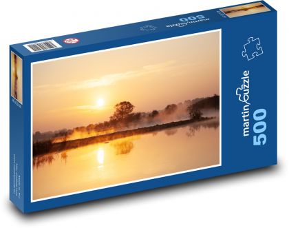Sunrise - fog, water - Puzzle of 500 pieces, size 46x30 cm 